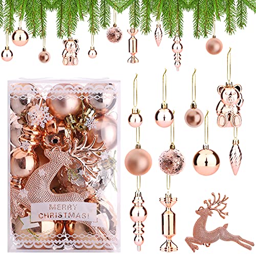 30 Stk. Weihnachtskugeln Roségold Weihnachtskugel Ornamente...