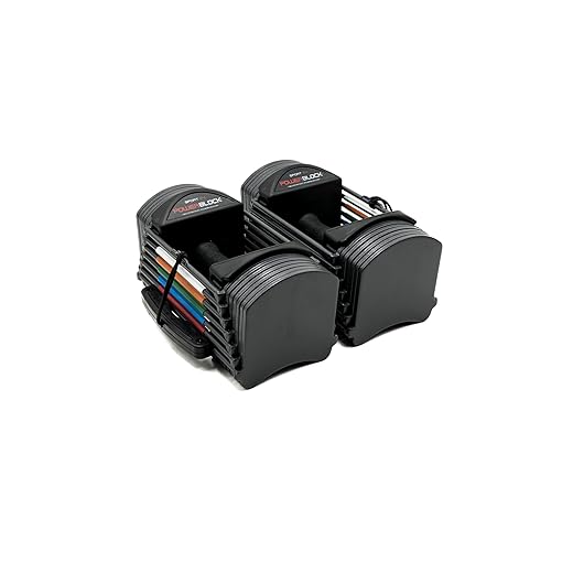 PowerBlock Sport 24 Adjustable Dumbbells, Sold in Pairs, 3-24 lb. Dumbbells, Durable Steel Build, Innovative At Home Workout Equipment, All-in-One Exercise Dumbbells, Strength Training
