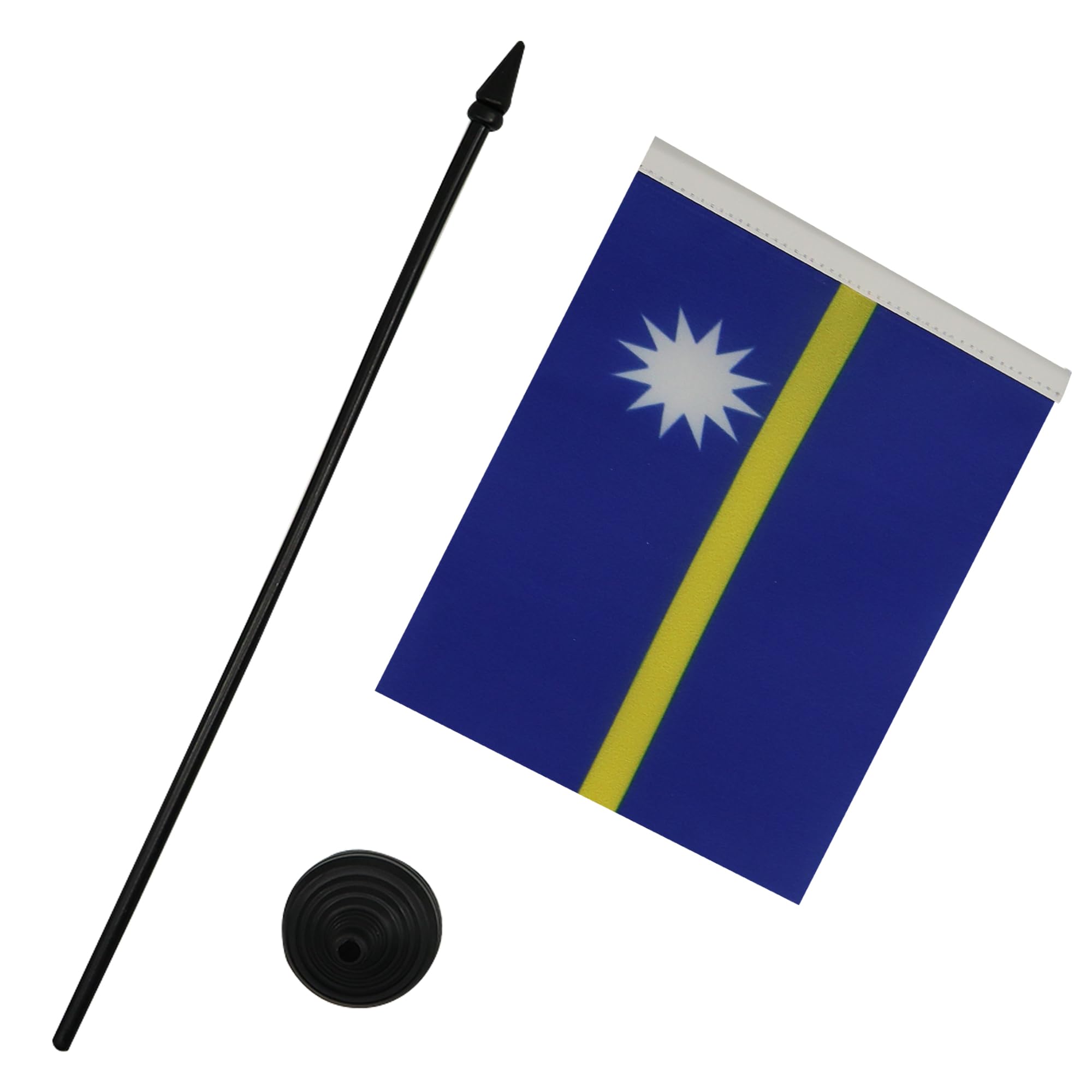 AZ FLAG, Nauru Table Flag 4'' x 6'', Nauruan Office Mini Banner 100% Polyester 15 x 10 cm - Image 3