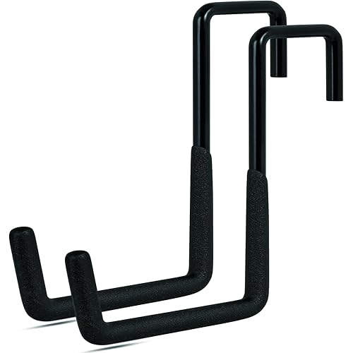 Rafter Hanger Hook 2 Pcs, Large S Hooks, Upgraded Fence Hangers, Ladder and Bike Hanging Hooks for Storage, Heavy Duty Garage Utility Rafter Hook for Hanging Hose, Plants, Chairs and More