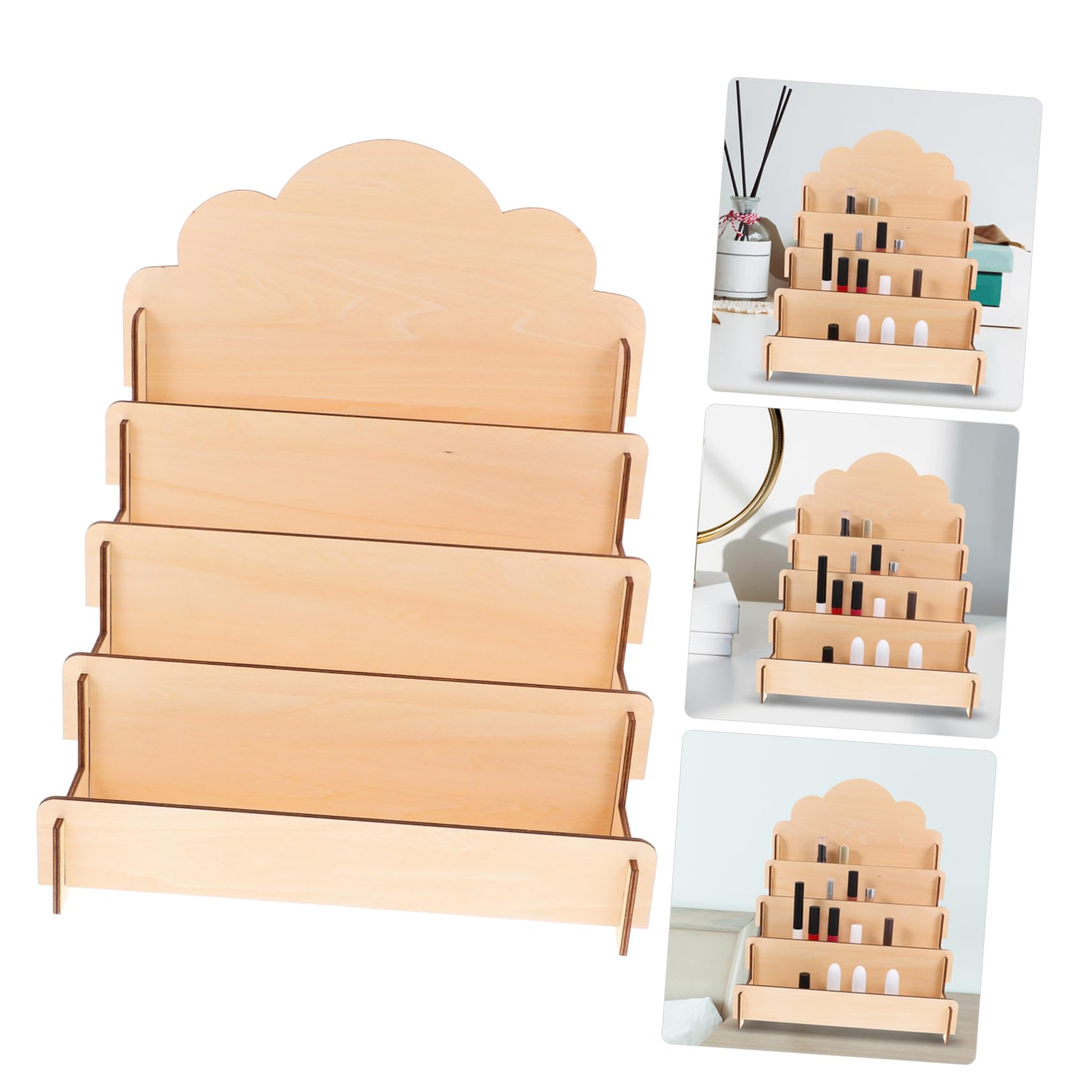 Cabilock Expositor de Tarjetas de Madera Escalonado para Tarjetas de Felicitación Expositor Portátil para Mostradores Minoristas Ferias de Artesanía y Eventos de Proveedores