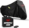 Badass Moto Ultimate Waterproof Motorcycle Cover. Heavy Duty, Night Reflective, Windshield Liner, Heat Shield, Vents, Lock Pocket, Taped Seams 108” Full Dressers,Tourers Extra Large