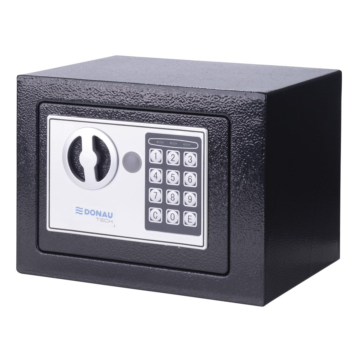 Coffre-fort numérique DONAU TECH Mini 4,6 L / 23 x 17 x 17 cm/Coffre-fort électronique manuel-numérique petit coffre-fort pour meubles/avec mot de passe numérique et 2 clés de sécurité/Noir