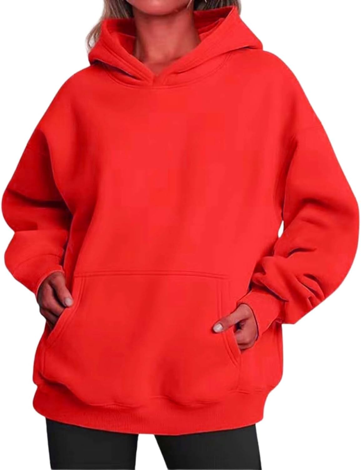 Womens Hooded Pullover Sweater Fashion Casual Loose Version With Pockets Spring And Autumn Hooded Sweater