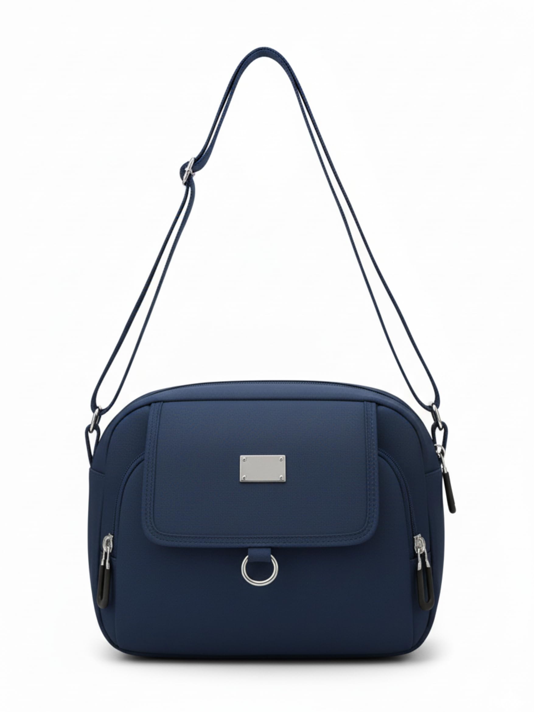 Nylon Unisex Crossbody Bag Multi-Pocket Shoulder Purse Premium Water-Resistant Travel Handbag with Adjustable Strap 22x17x6 cm-image-43
