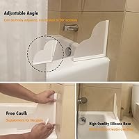 Vista 2 de Protector de salpicaduras de bañera extraíble, paquete de 2 protectores contra salpicaduras de agua para bañera, base de silicona y protectores