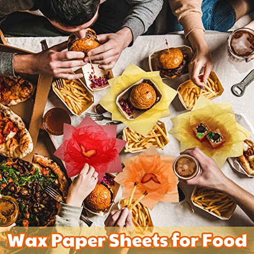 Estune 240 Pcs 12 x 12 Inch Deli Paper Sheets Sandwich Dry Wax Paper Oil Proof Food Basket Liners Food Wrapping Sheets for Bread, Party, Picnic, Festival, BBQ(Candy Color) by Estune - Image 6