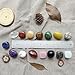 YAFU HOME 15Pcs Tumbled Chakra Stones and Healing Crystals Gift Box - 15 Natural Tumbled Crystals, with Velvet Pouch, Beginner's Gifts, Tumbled Gemstones for Meditation, Yoga, Reiki