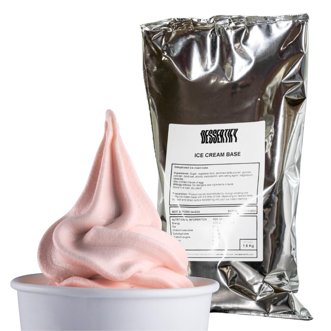 Strawberry Ice Cream Powder Mix 1.95Kg - Luxury Soft Serve - Superior Creamy Taste - Use Commercially Or At Home - Up to 128 servings