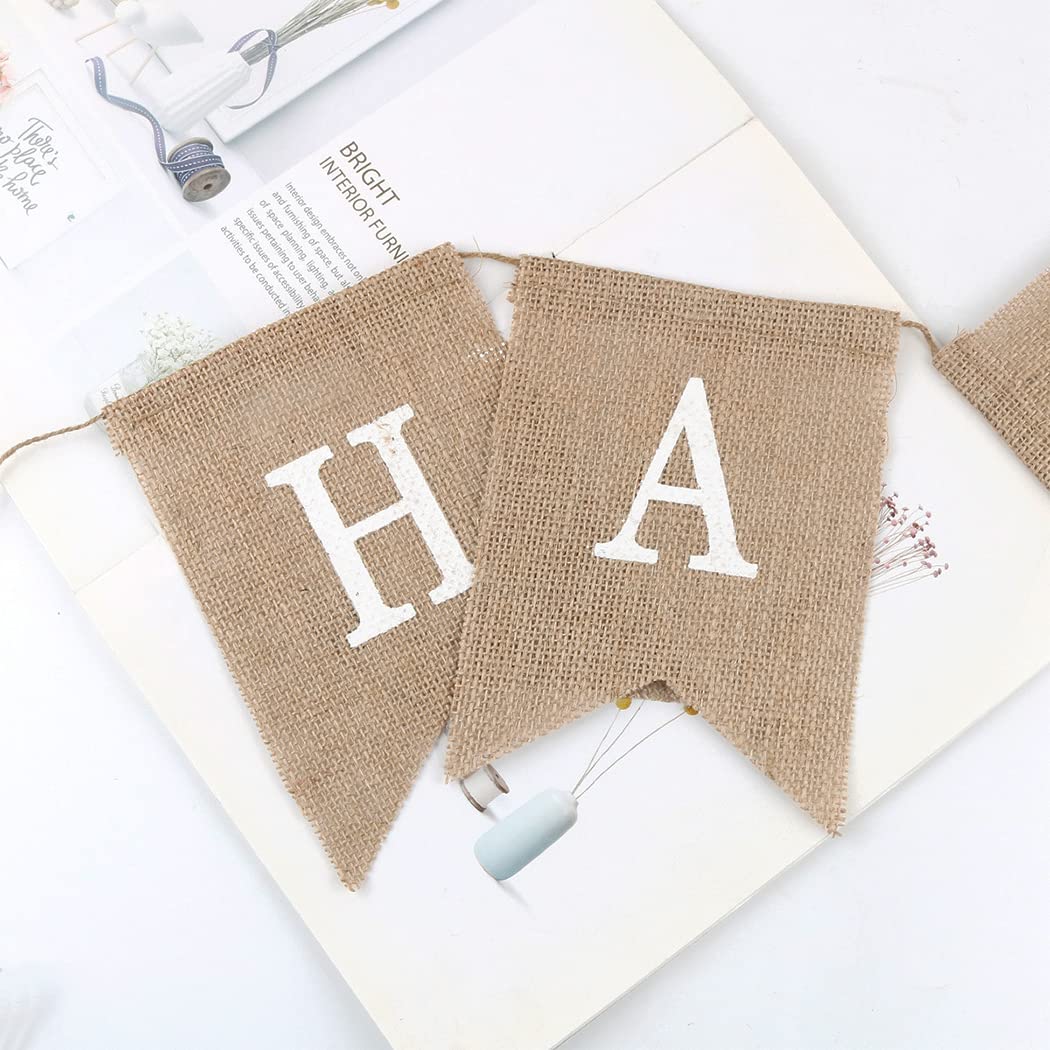 Borsgye Happy 100 Days Burlap Bunting Banner Swallowtail Flag Handwriting Baby Shower Banner Adjustable DIY Decoration for Baby Welcome Sign Baby Photo Prop Gender Reveal Party Supplies - Image 6