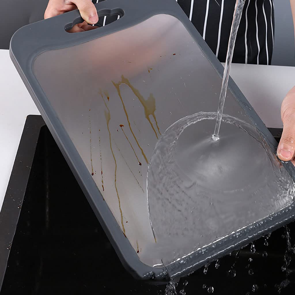 Tabla de Cortar Cocina,Pp de doble cara y tabla de cortar de cocina de bloque de cortar de acero inoxidable 304 para restaurante, fruta, carne