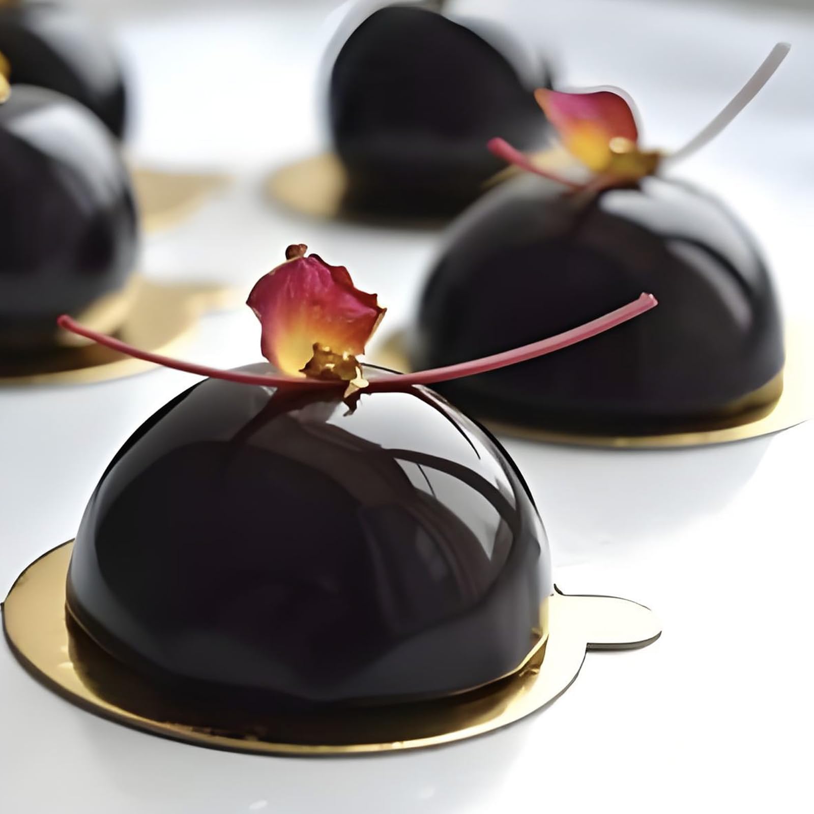 Sphere - Molde de silicona para tartas, moldes de mousse 3D para hornear, postres franceses, chocolate, fondant, caramelos, trufas, cupcakes, gelatina, pudín, jabón de hielo (8 cavidades)