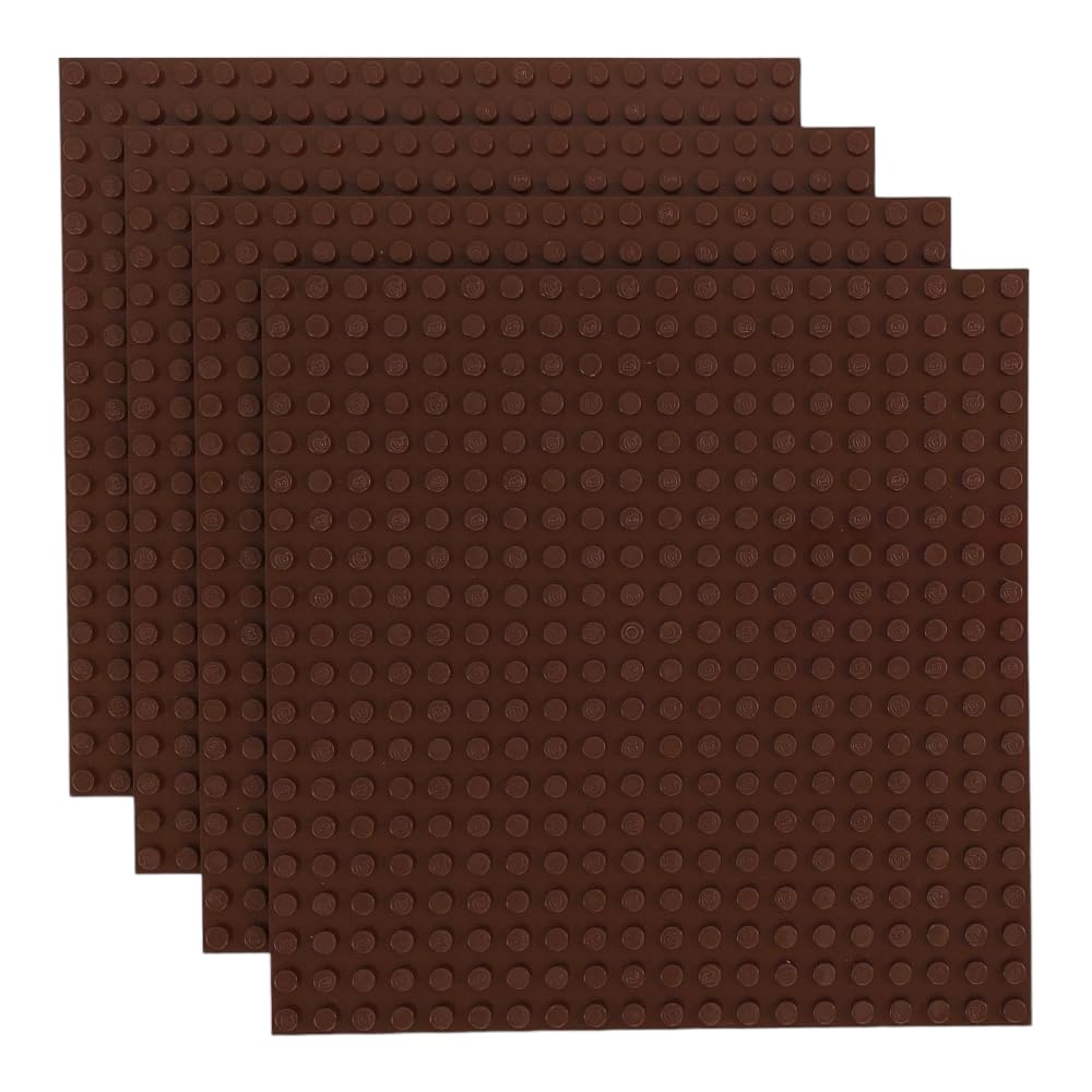 Classic Baseplate - Building Kit for Toddlers &amp; Kids - 20 x 20 Studs - 6.3 x 6.3 inches - Pack of 4 Baseplates - Compatible with Major Brands