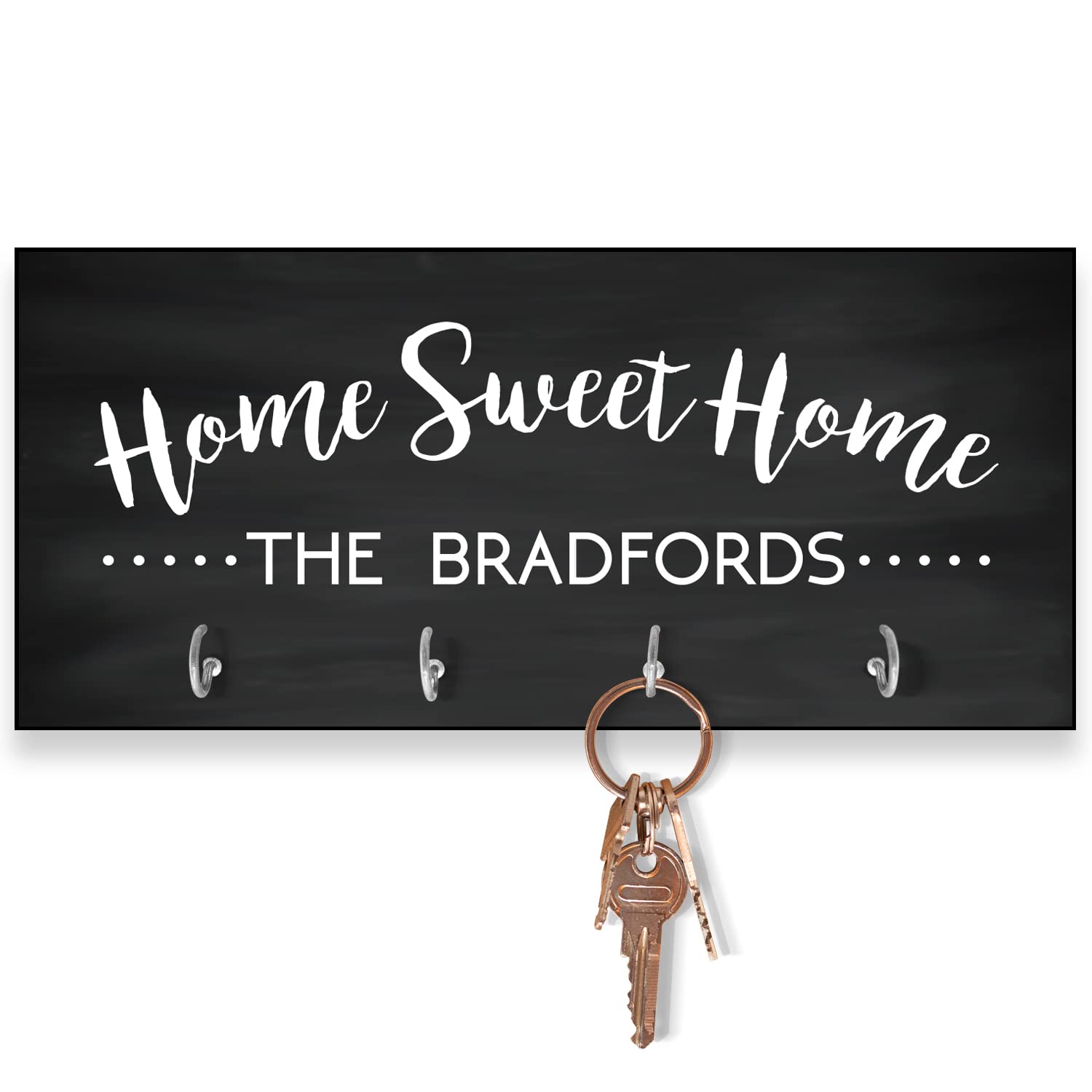 Pattern Pop Personalized Chalkboard Look Home Sweet Home Key Hanger
