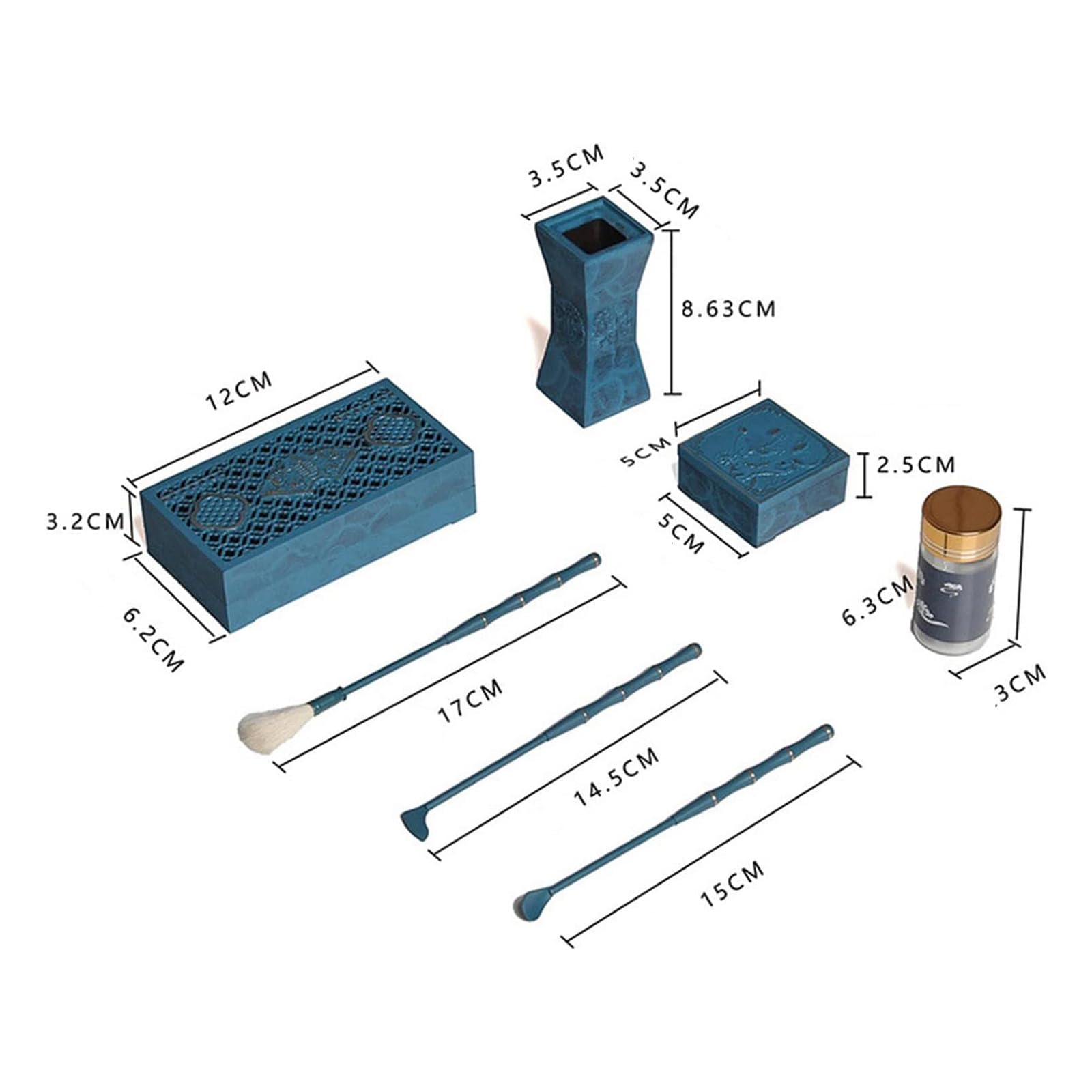 Kit per la creazione di incenso, bruciatore di incenso in ottone con cucchiaio, pala e pennello per accessori profumati fai da te