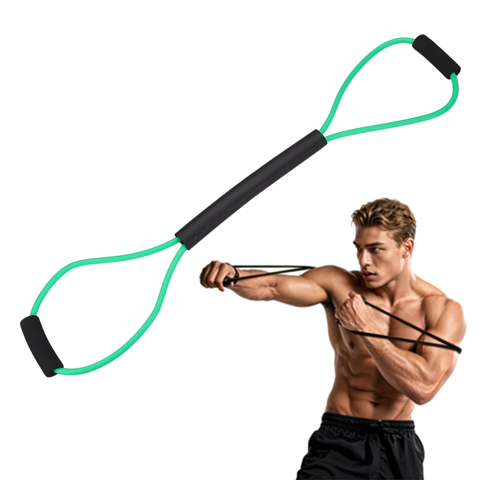 YELARXI Boxing Resistance Bands, 30 LB Arm Strength Exercise Straps Shadow Boxing Resistance Bands Green-Fitting For(Explosive Strength/Speed/Home Training/Body Fitness)