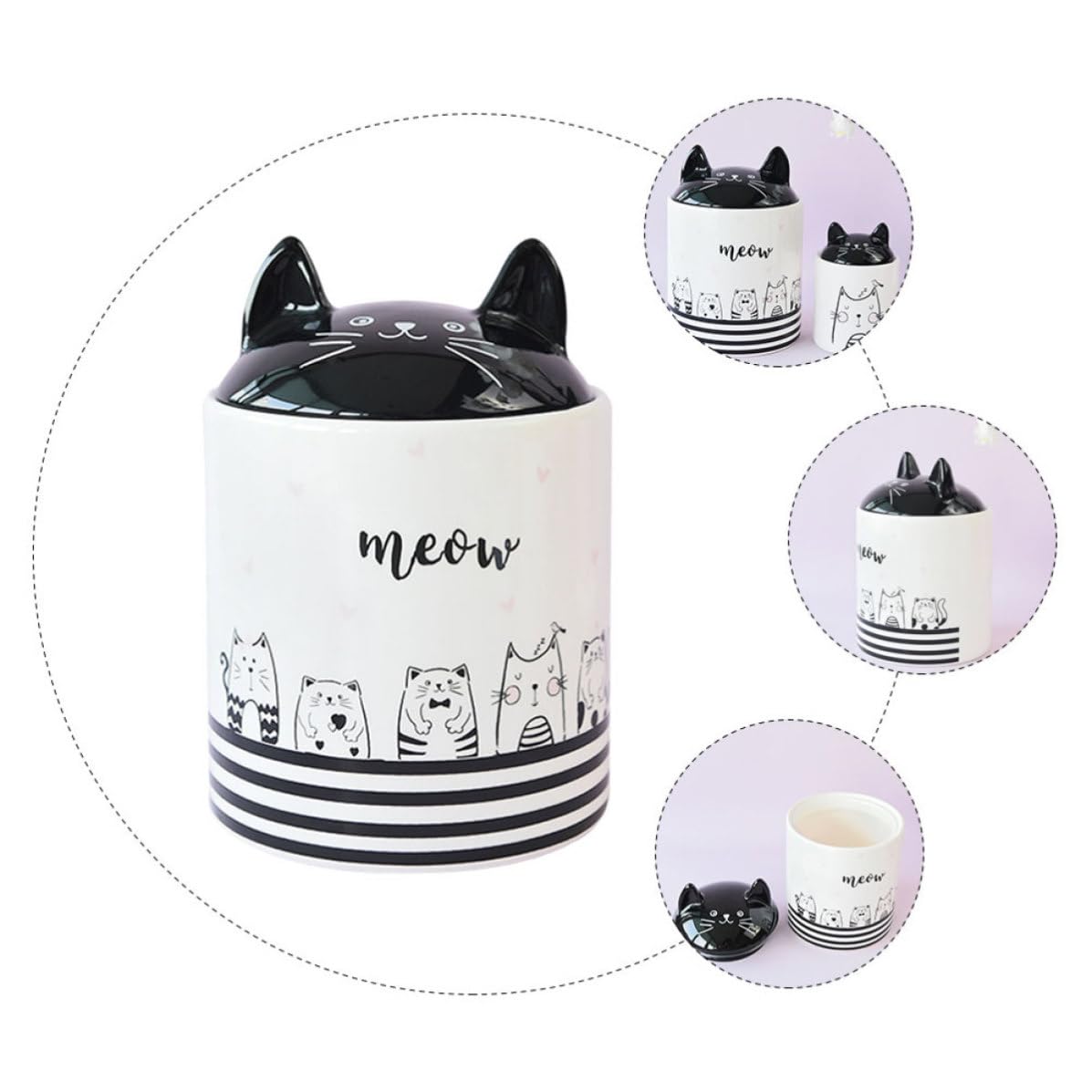 Barattolo in Ceramica a Forma di Gatto, per Tè e Caramelle
