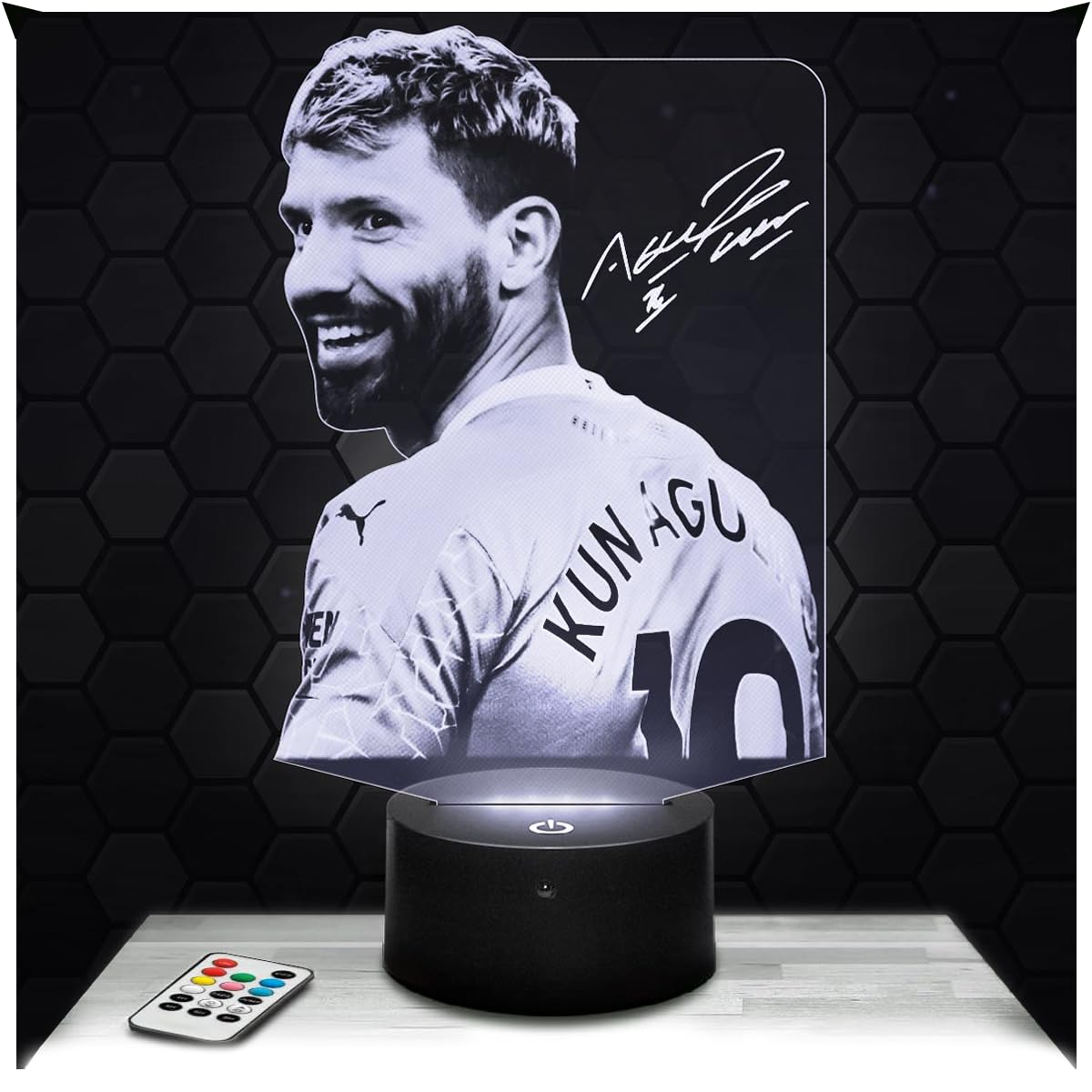 Lampephoto.fr - Argentina - Sergio Agüero 3D Lamp Night Light Football Player Sport Sergio Aguero 3D LED Illusion Lamp, Christmas Birthday Gift Idea for Boy and Girl Night Light Child Bedroom, Gifts — image 1