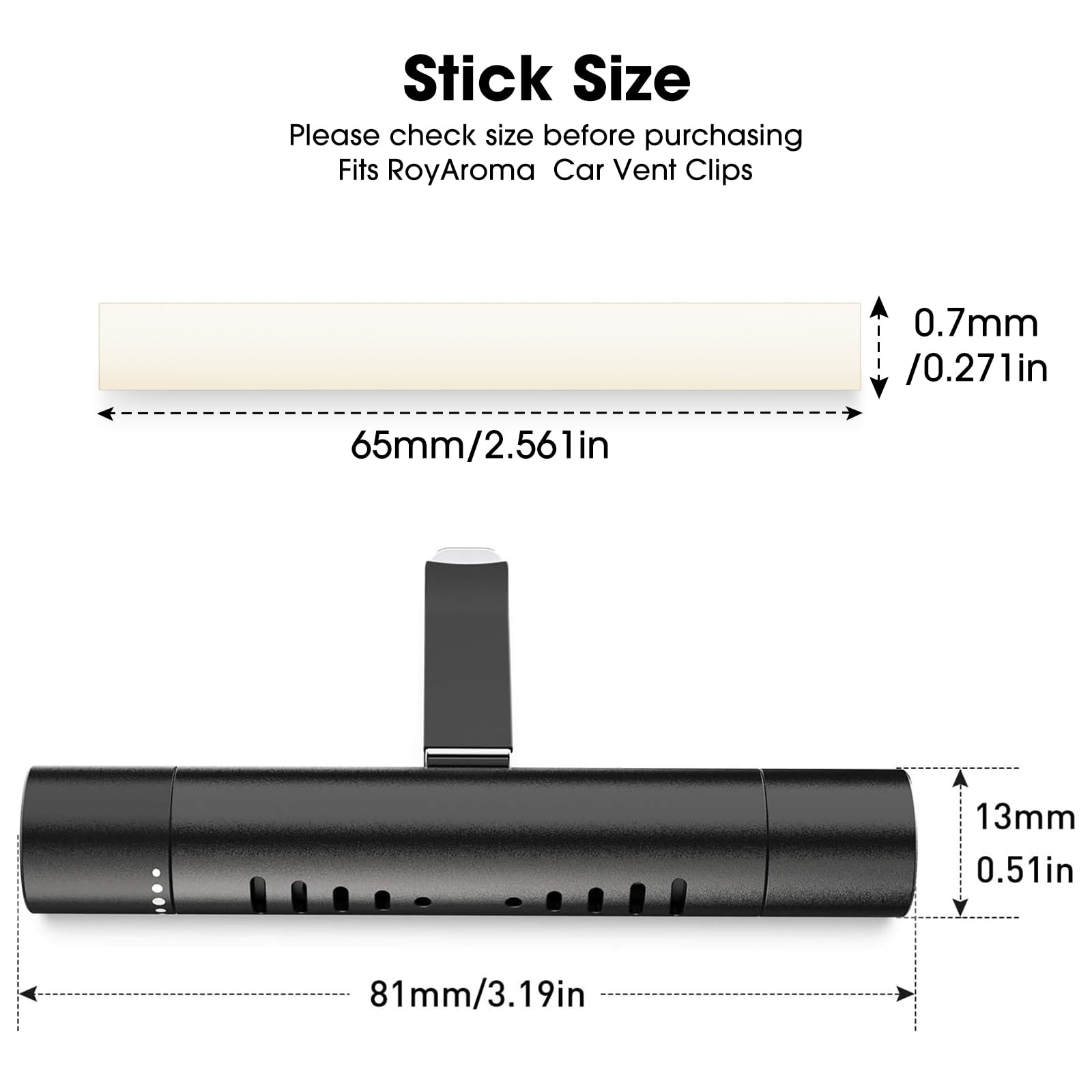 10 Bags Fragranced Car Diffuser Refills for RoyAroma Car Diffuser Vent Clips, Car Air Fresheners Scents Diffuser Perfume Essential Oil sticks- 5 Scents-Vanilla, Tea Tree, Sandalwood, Cinnamon, Jasmine