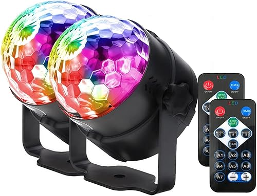 Luces de fiesta, luz de discoteca, 7 colores con control remoto, lámparas de bola de discoteca para cumpleaños, baile, hogar, KTV, Navidad, fiestas