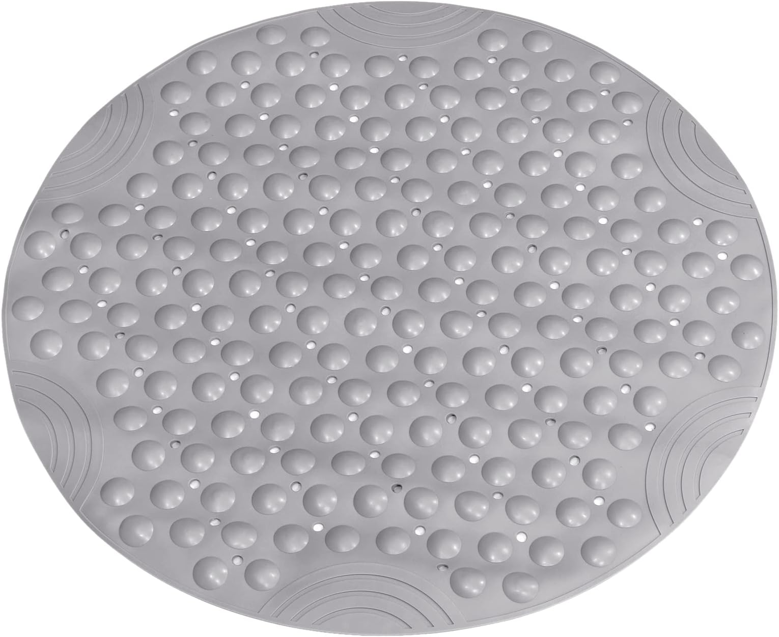 Shower Stall Mats Round Silicone Material NonSlip Shower Bath Mat with Drain, Size