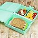 com-four® Brotdose mit Deckel im Vintage Stil - Lunchbox mit 3 Fächern - Frühstücksbox mit Trennwänden - Kunststoffdose - Aufbewahrungsbehälter für unterwegs 17 x 13 x 10 cm (1x Big-Box - Kaffee)