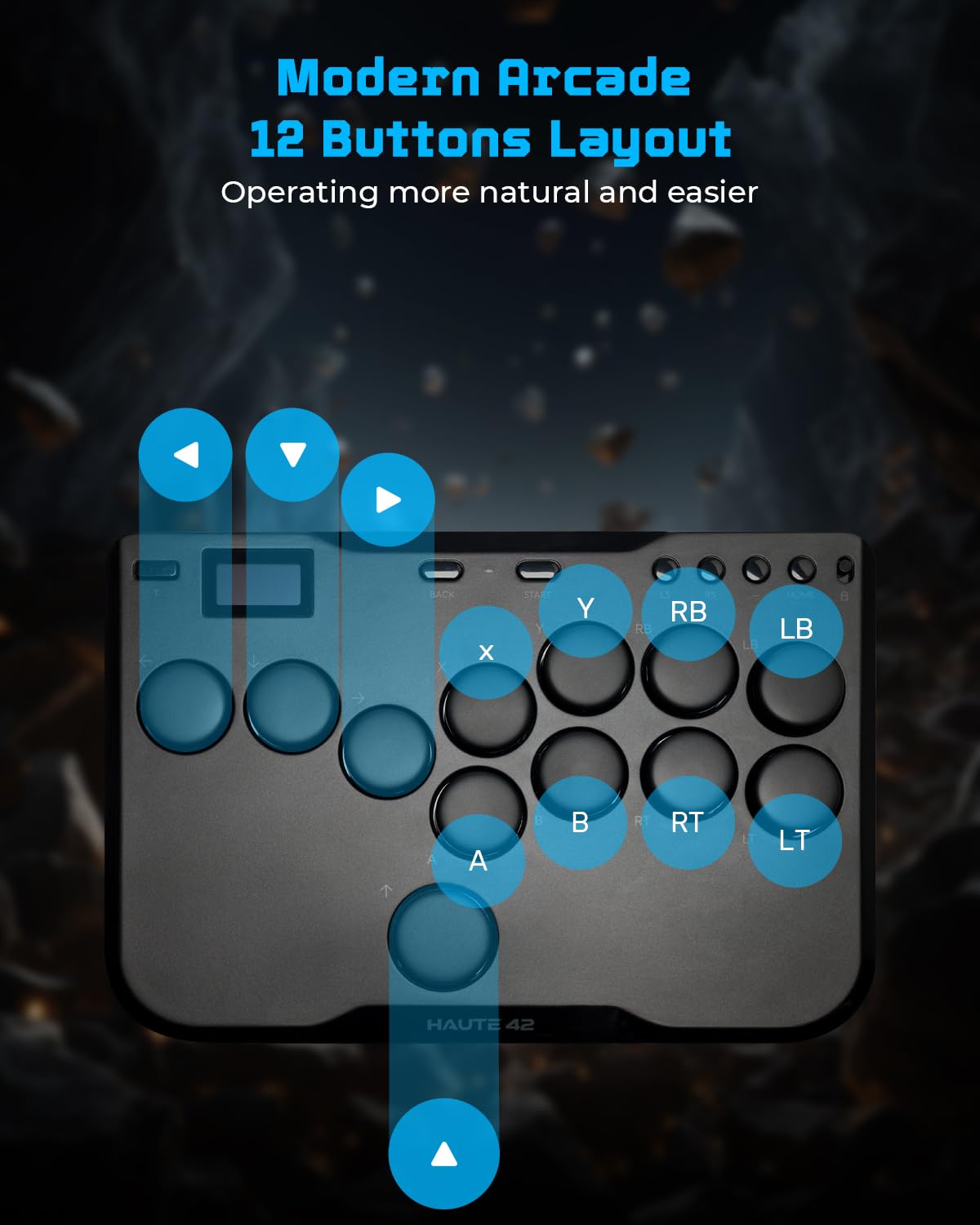 P12 All-Button - Teclado Controller para juegos con funciones RGB y turbo personalizadas, arcade stick fight stick teclado gaming para PC/Switch/PS4/PS3, compatible con intercambio en caliente y SOCD | Arcade Fight Stick Gaming Teclado para PC/Switch/PS4/