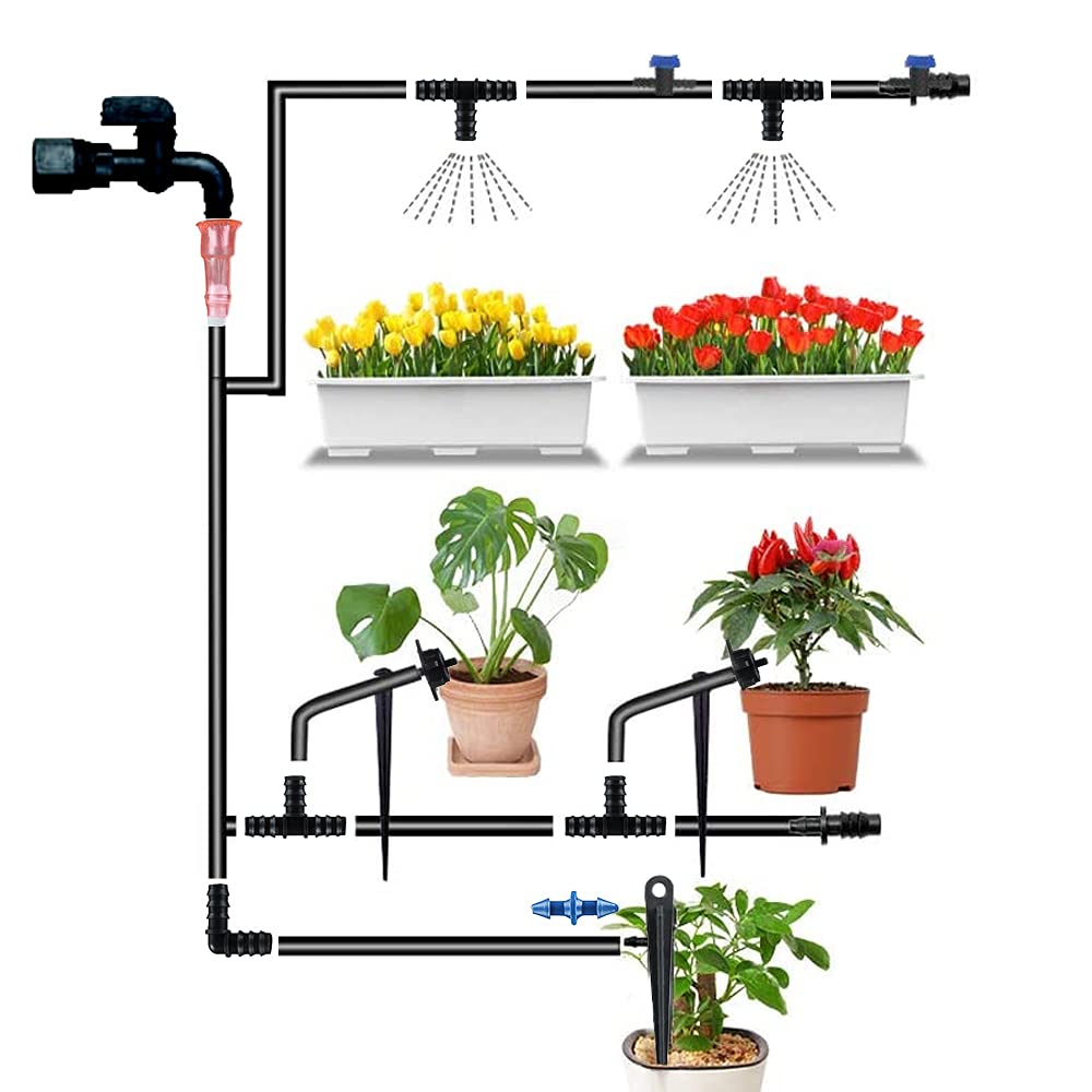 Kraft Seeds by 10club New Age Dripline Irrigation Kit System for 500 Sq. Mtr Area, Black, (KSDLK500)