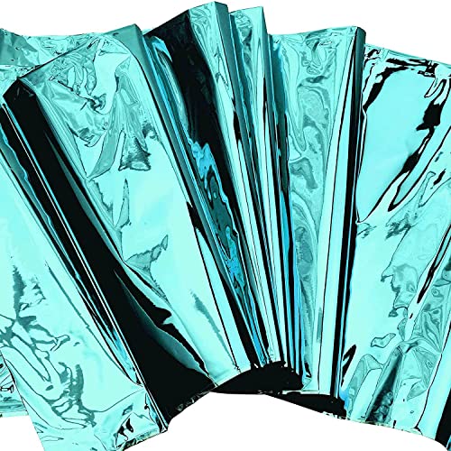 Image of Crackles Turquoise Rectangular Shiny Metallic Tinsel Foil Solid Color Reusable Table Cover 1.37mX1.83m for Indoor Outdoor Party Birthday,Wedding,Thanksgiving,Christmas,Buffet Parties,Camping