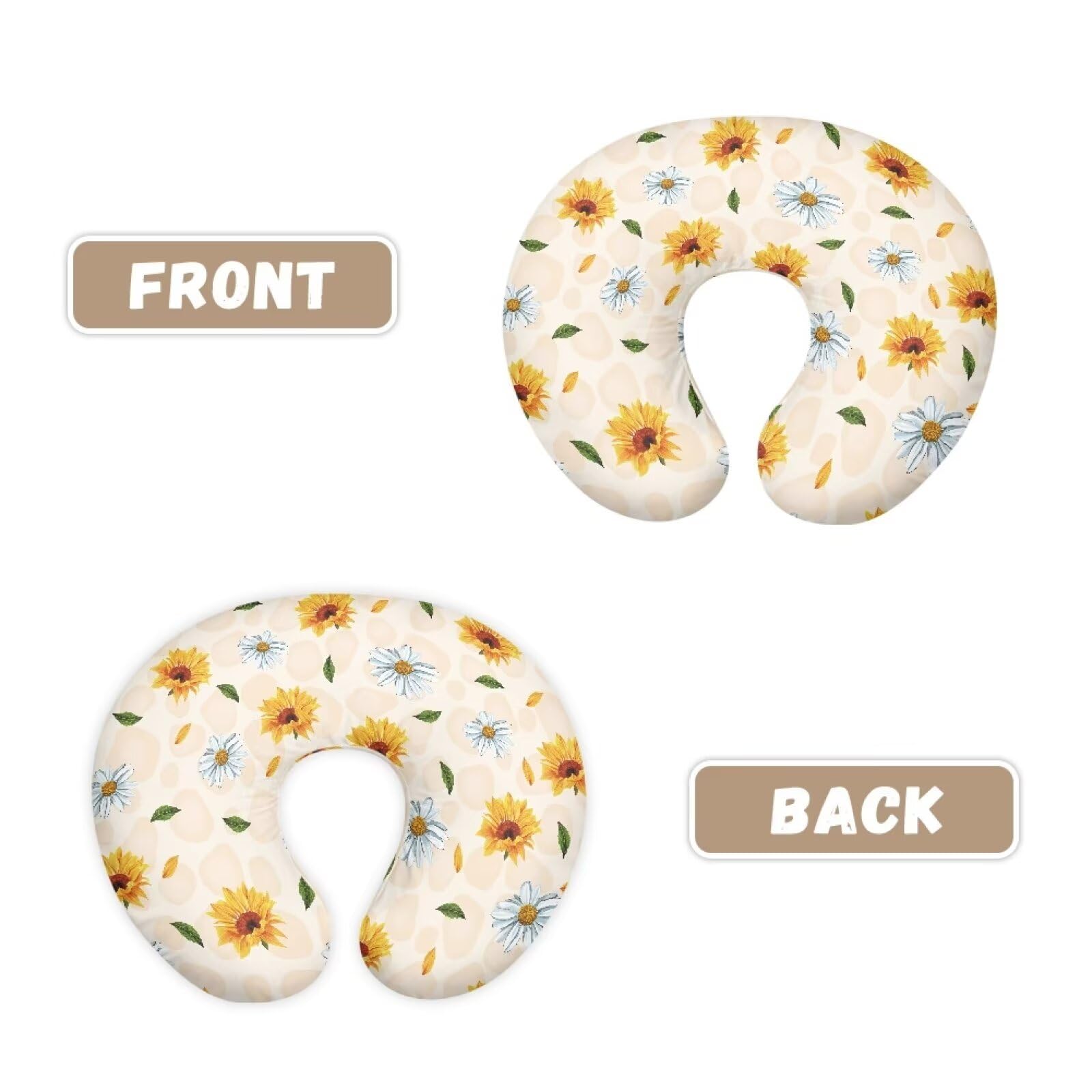 LJMKZJN Breast Feeding Pillow Covers for Bottle and Breastfeeding Maternity Breastfeeding Newborn Infant Feeding Cushion Cover Soft Fabric Fits Snug On Infant, Sunflower Daisy