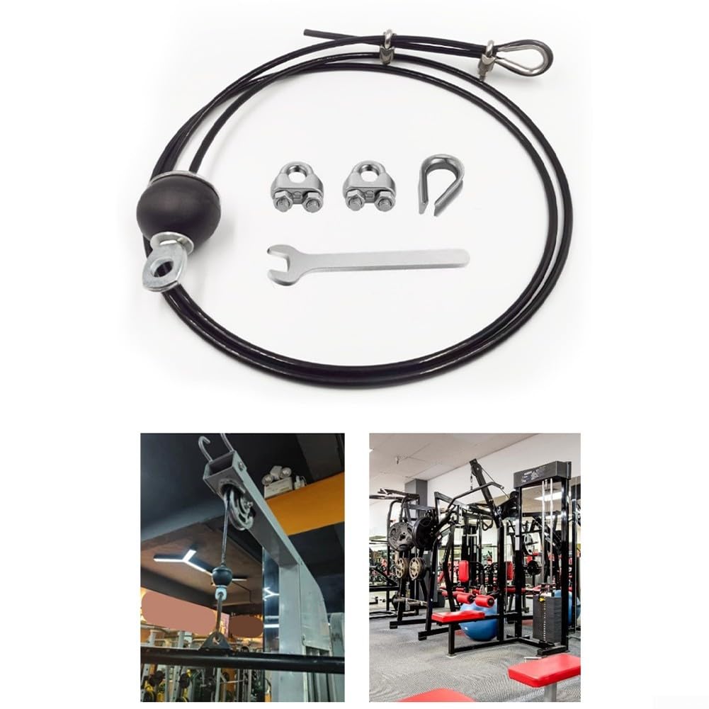 Fitness Seilzug Ersatz für Home Gym | 6 mm kunststoffbeschichtetes Stahldrahtseil | reibungsarmes Knickschutz-Design für Krafttrainingsgeräte | verstellbar