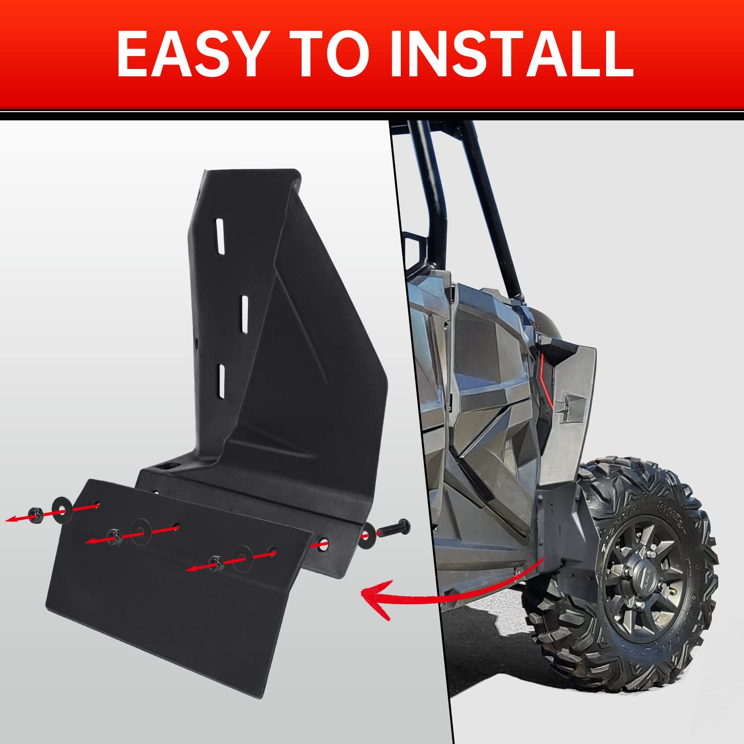 Guardabarros delanteros negros compatibles con Polaris RZR XP 1000 2014-2021, guardabarros de repuesto #2879938