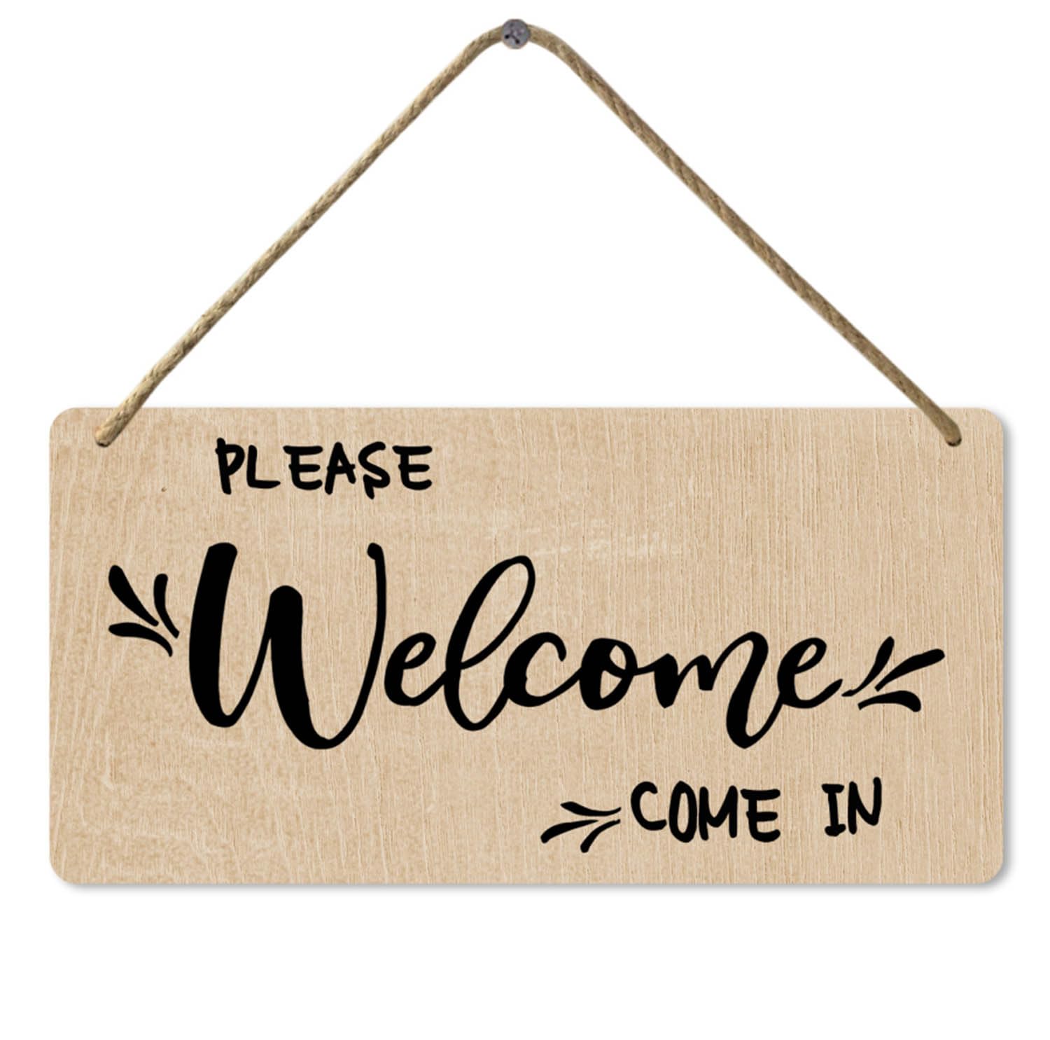 Please Come in Wooden Sign Home Office Meeting Door Hanger Plaque Sign, 8x12 Inch