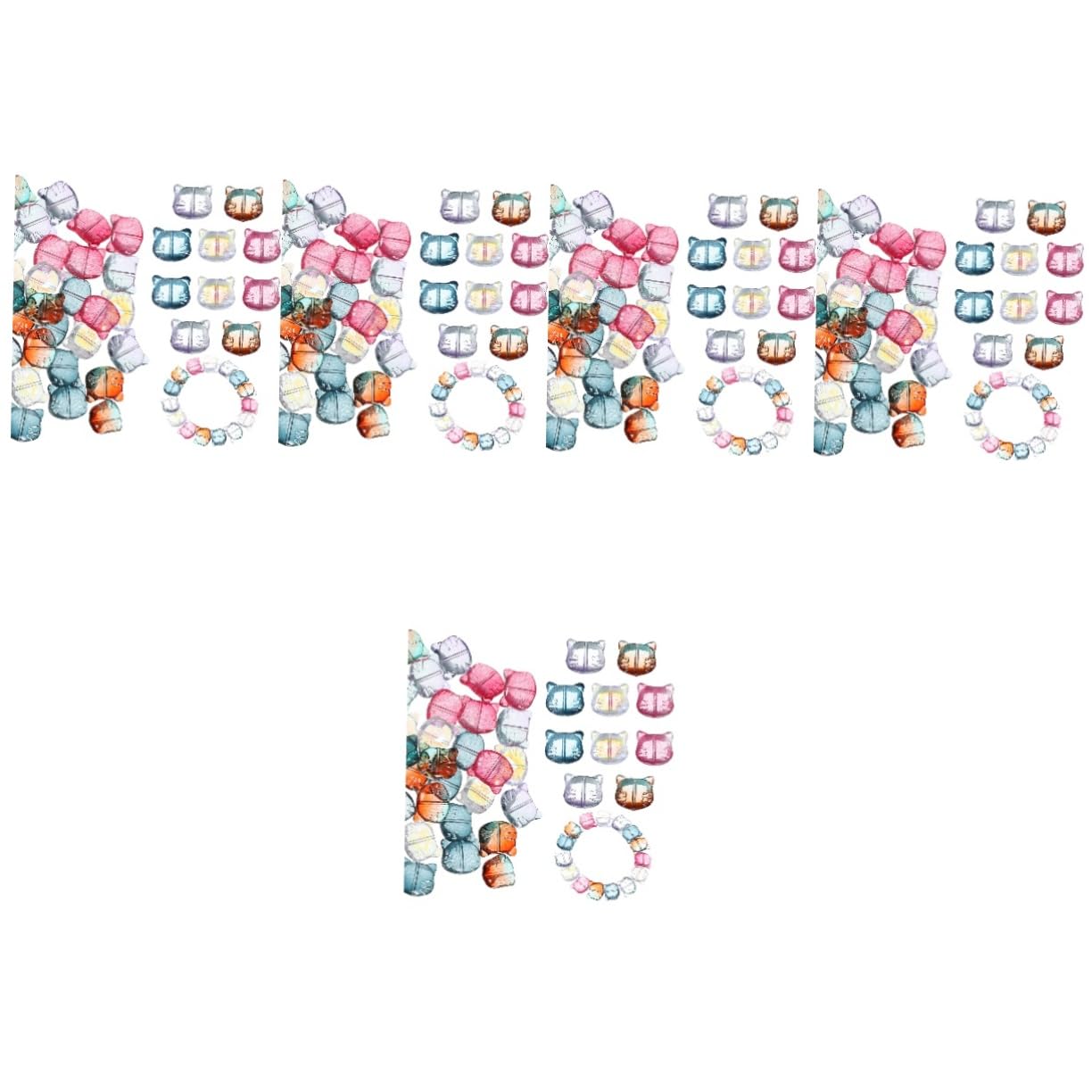 jojofuny 250piezas Cuentas De Gato Para Pulseras Cuentas De Animales Sueltas Con Para Manualidades y Joyería Infantil