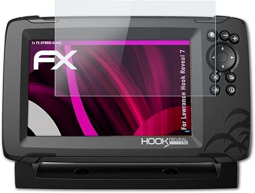 Película protectora de vidrio de plástico compatible con Lowrance Hook Reveal 7 Glass Protector, 9H Hybrid-Glass FX Glass Screen Protector de
