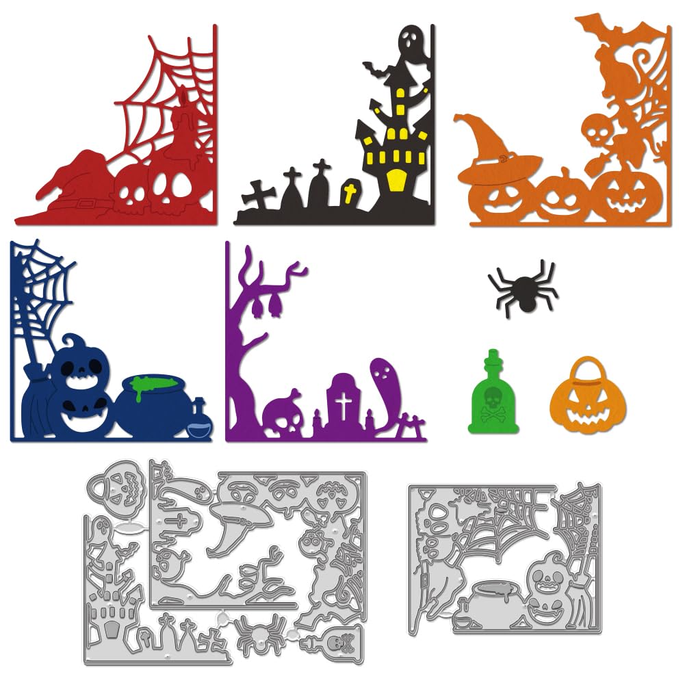 WADORN Halloween Pumpkin Cat Cutting Cut Dies, Halloween Theme...