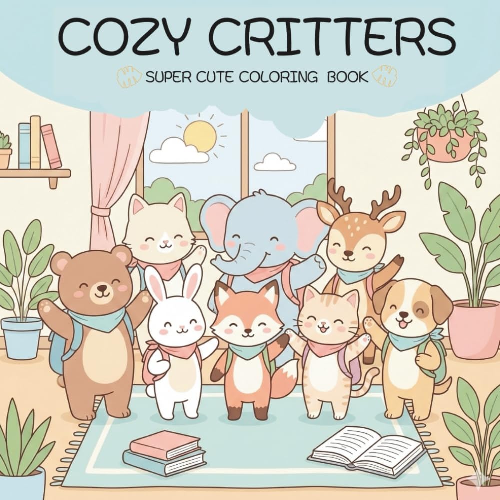 Cozy Critters: A Cute & Comfy Coloring Book For Kids Age 4-8 (Cute Animals)