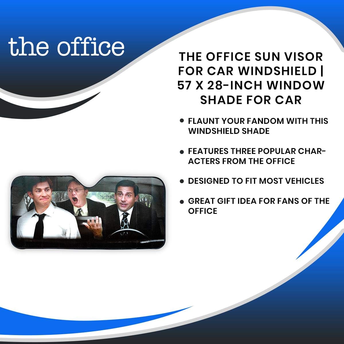 The Office Car Sun Shade for Windshield | 57 x 28-Inch Sun Shade for Car