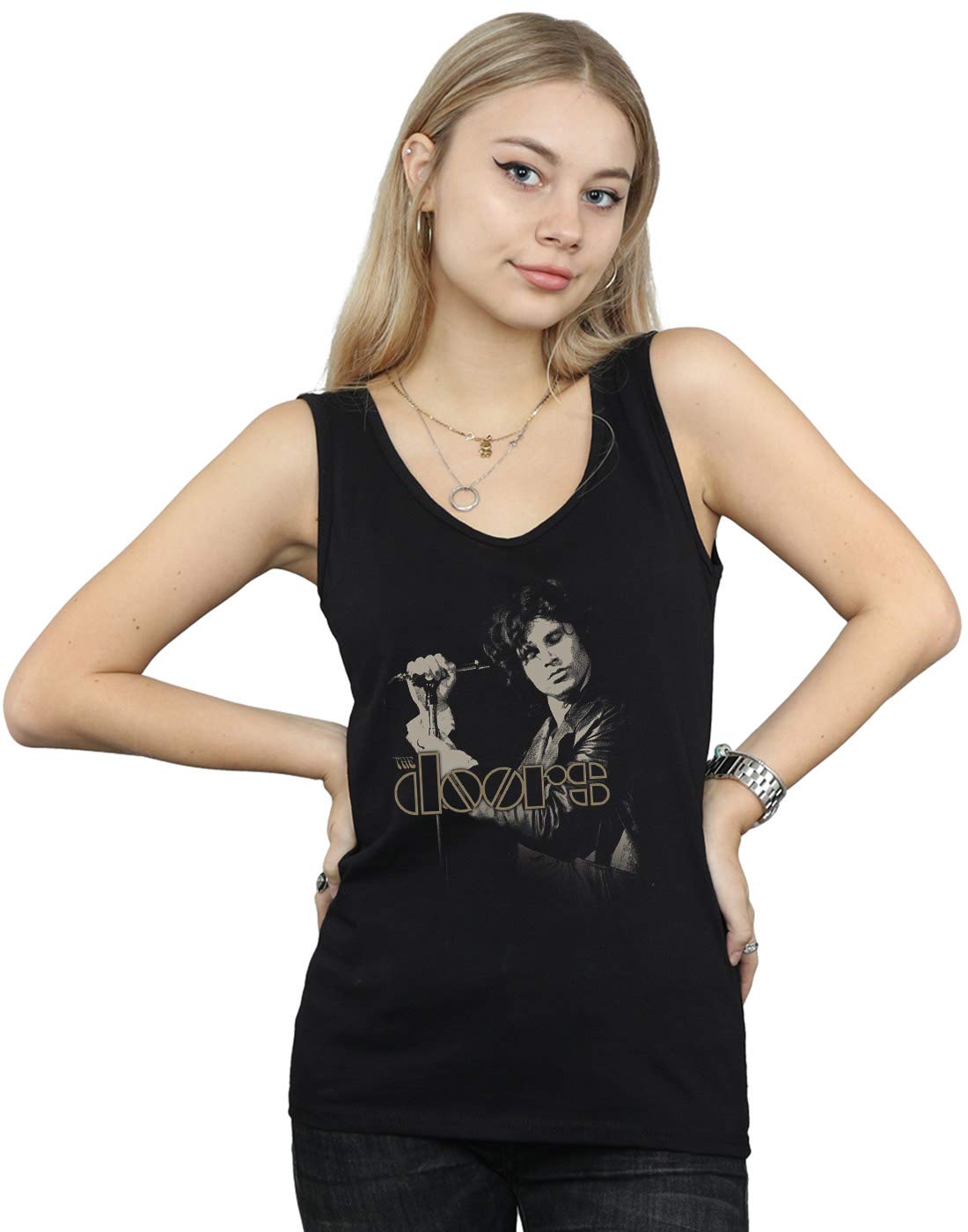 Absolute Cult Women's Black The Doors Jim Morrison Stage Vest Medium