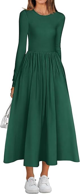 BTFBM Casual Long Sleeve Dresses Spring Dresses 2025 Wedding Guest Dress Midi Dress Flowy Bohemian Long Dress