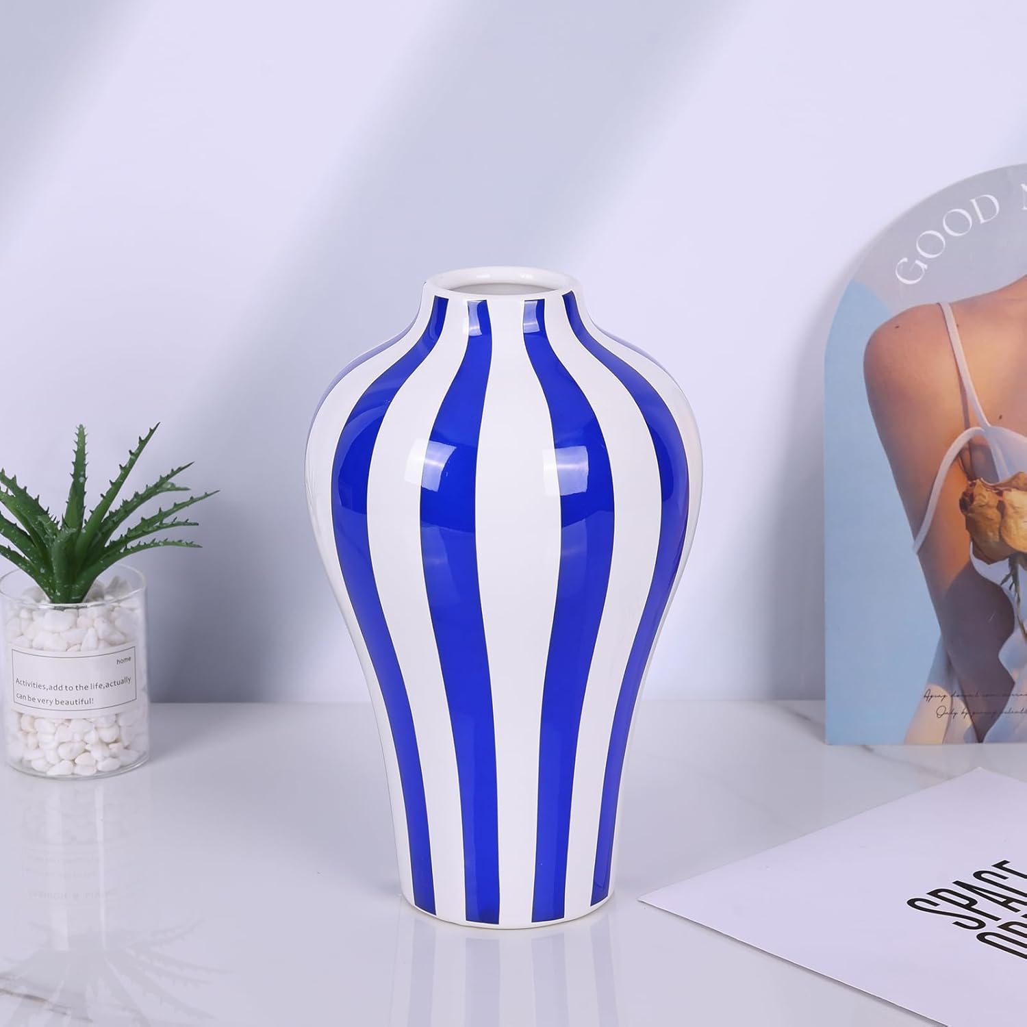 エミール ガレ 花柄 エッチングガラス 花瓶 青アンティーク 透けガラス