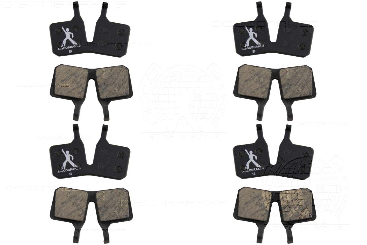 DiscoBrakes4 Sets Pads for Magura MT5 MT 5 Disc Brake, Semi-Metallic, Mountain Bicycle DH XC