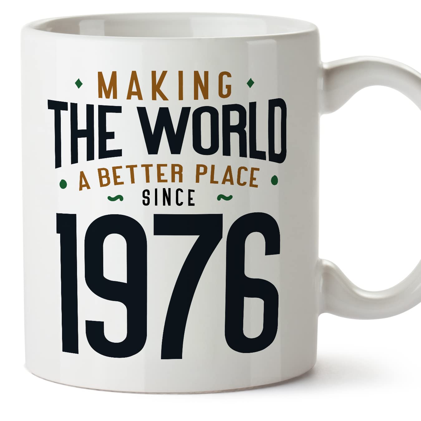 MUGFFINS 1976 Birthday Mug - in English - Making the World a Better Place - Funny Anniversary Present - 11 oz — image 1