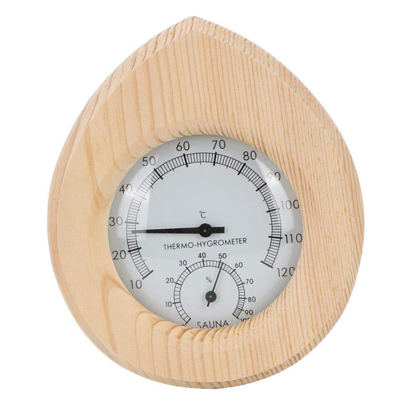 Termómetro E Higrómetro de Madera para Sauna, Beige, Fácil Lectura