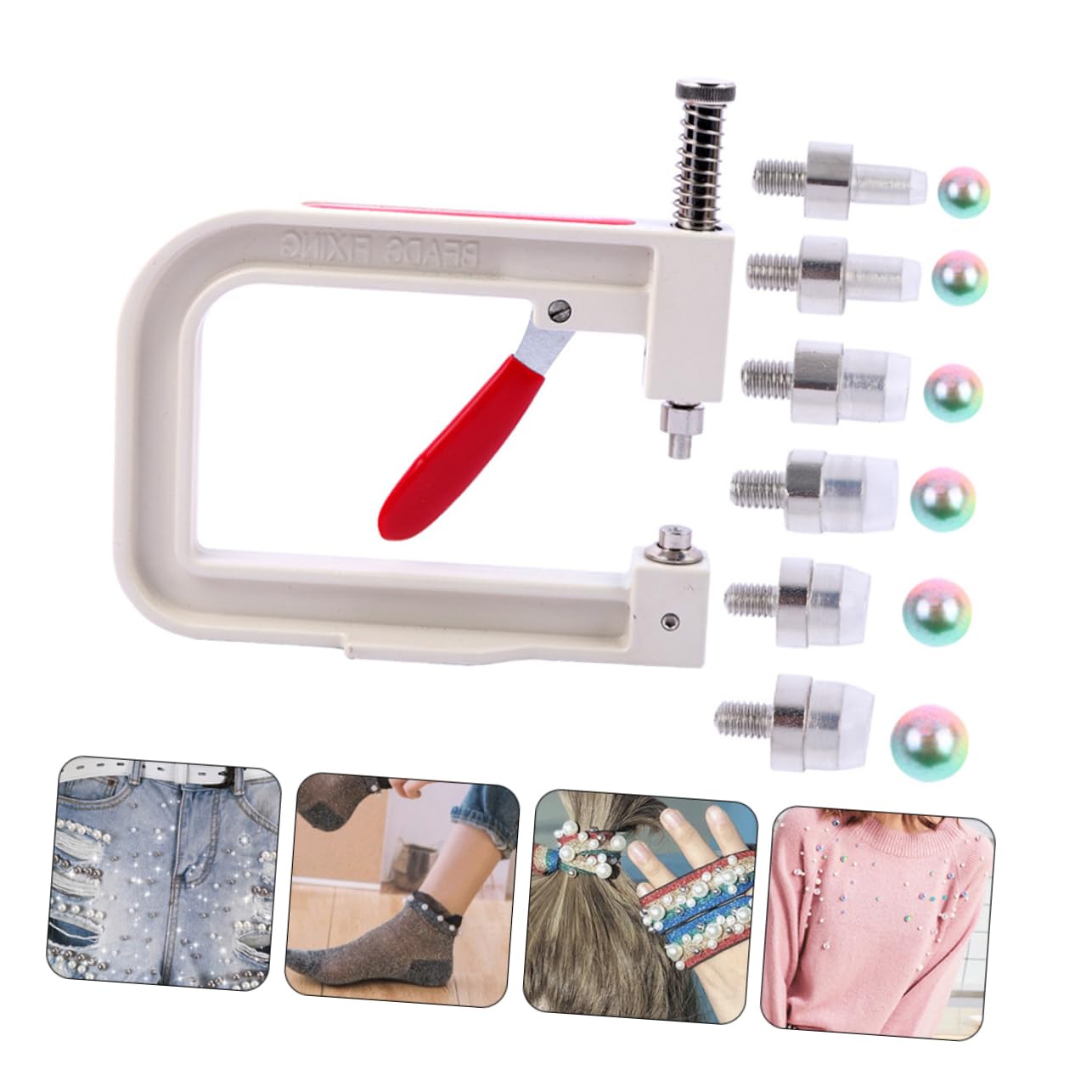 Herramienta para Engastar Perlas Portátil, 1 Juego Manual