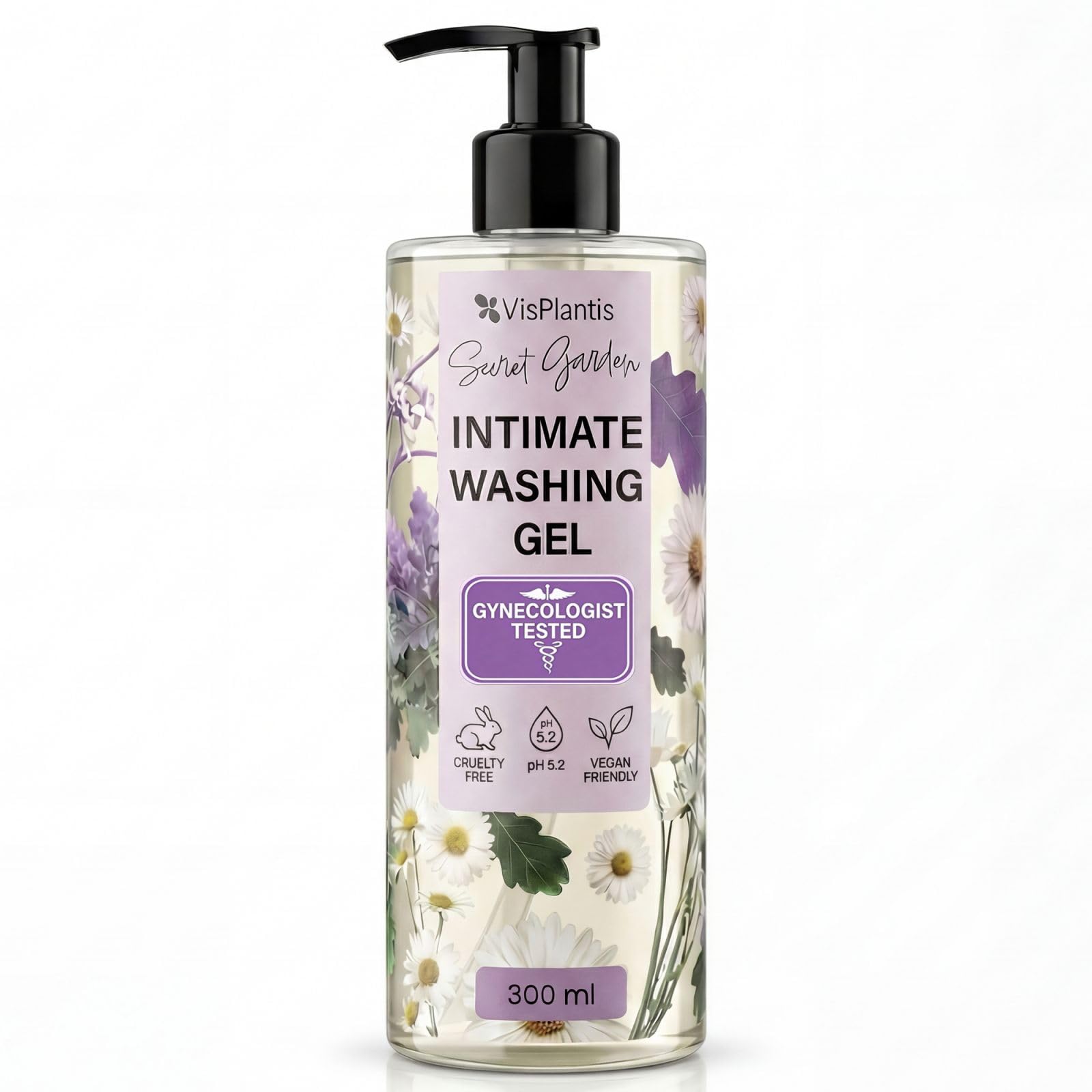 Vis Plantis Hygiene Intimate Care Gel for Women - With Oak Bark & Chamomile, Against Irritation & Redness, Wash Lotion Intimate Wash Lotion PH Neutral for Women, Intimate Shower Intimate Soap Intimate