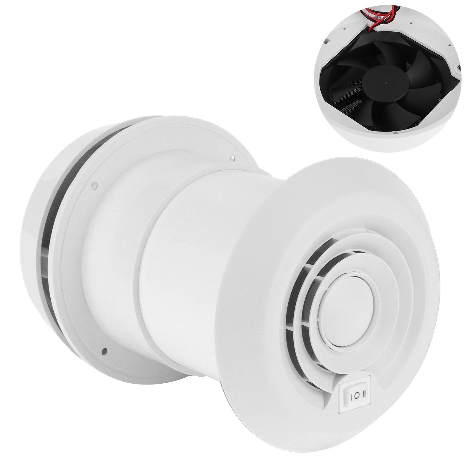 Jiawu Extractor de Aire de 12V RV, Cúpula Montada en la Parte, Ventilación de Aire de Refrigeración Silenciosa, Viento Fuerte, Silencioso, bajo Ruido para Autocaravana, Barco, Casa,