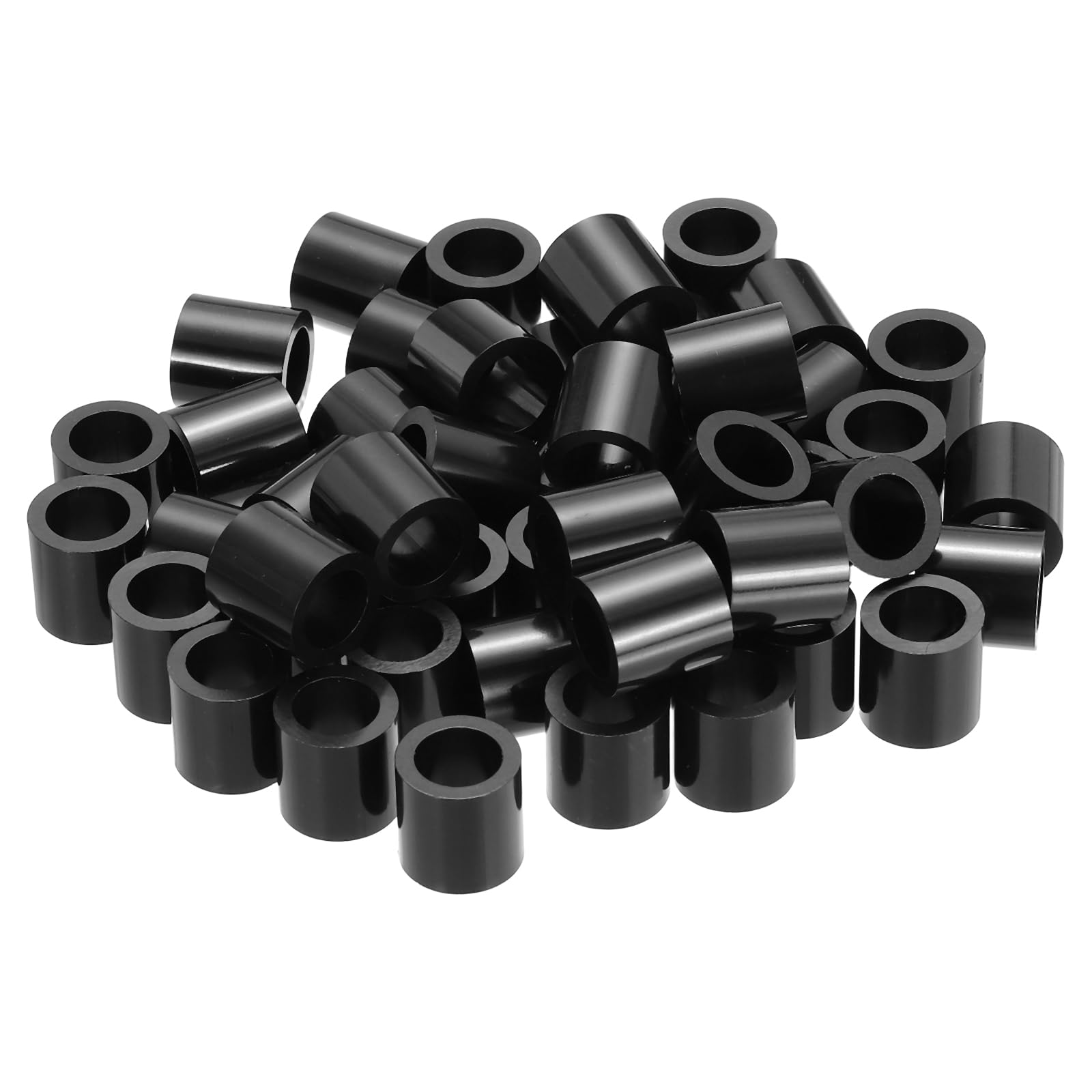 PATIKIL 120Pcs M4 ABS Spacers M8 x 12mm OD x 12mm L Plastic Round Spacer Washers Black Standoff Nut Unthreaded for Screws Bolts Electrical Outlet