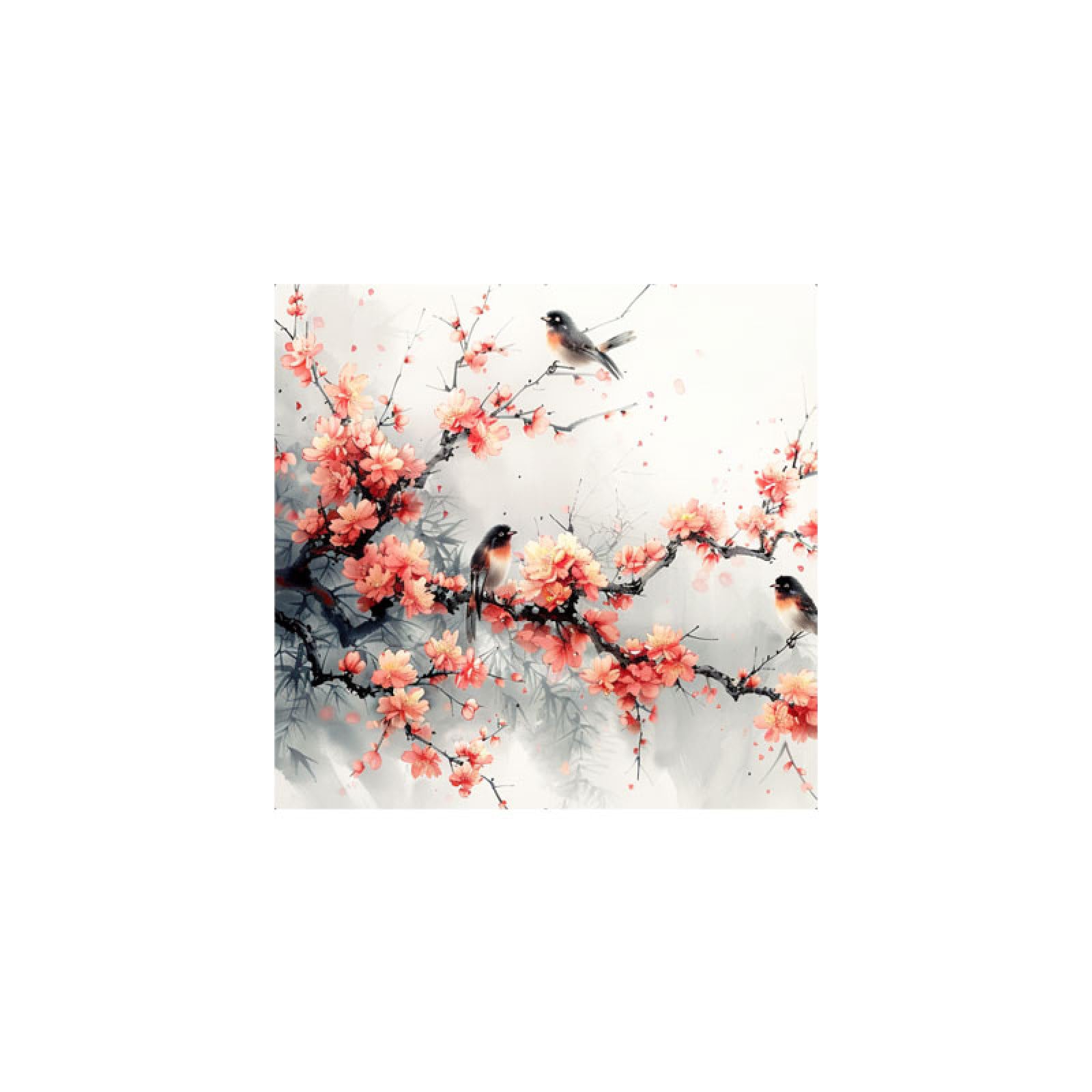 Láminas para Ventanas, Cortina de baño autoadhesiva con Estampado Flor Ciruelo(60x58cm/2pcs)