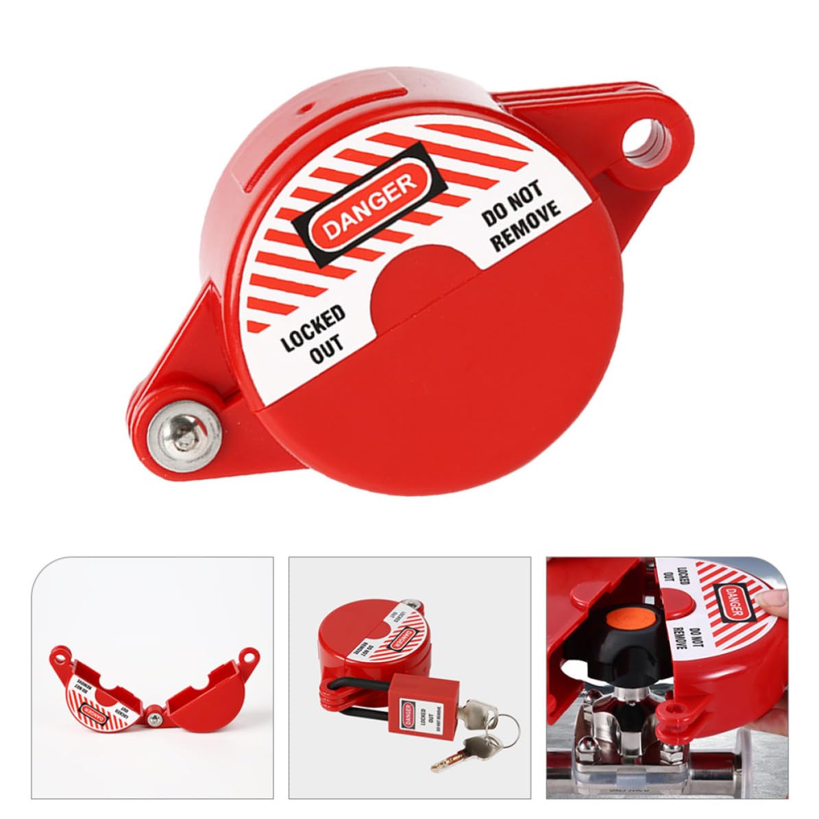 Supvox Industrielle mit Rotem Griff Absperrventil Verriegelung aus Abs für Handrad Absperrschieber 25 64mm Durchmesser Geeignet für Professionelle Anwendungen im Außenbereich